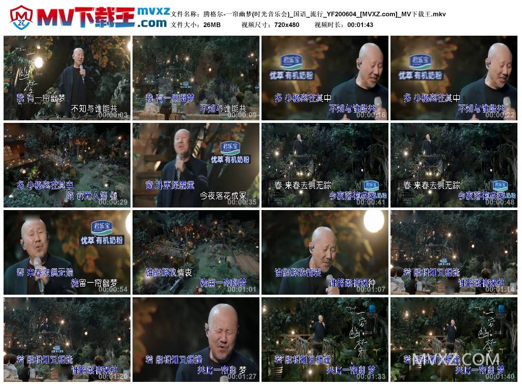 腾格尔-一帘幽梦(时光音乐会)_国语_流行_YF200604